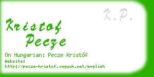 kristof pecze business card