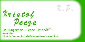 kristof pecze business card